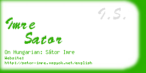 imre sator business card